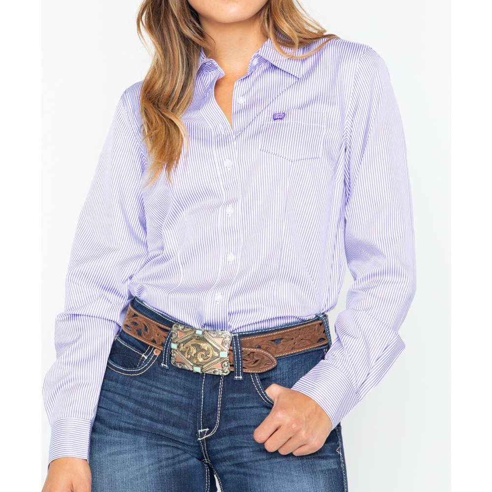 Cinch Purple Striped Shirt